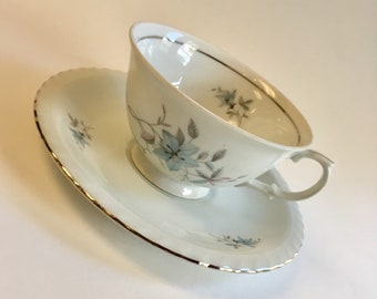 Vintage Teacup and Saucer by Royal Heiden Czechoslovakia