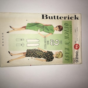 1960&#39;s Butterick 3026 Retro Shift Dresses Pattern Extra Quick and Easy Pattern