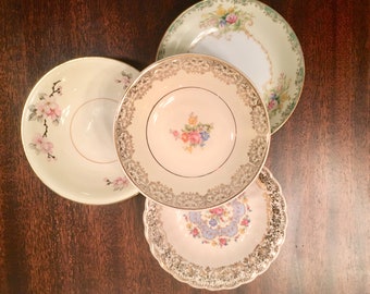 Vintage Mismatched China Bowls for Easter, Thanksgiving, Christmas, Wedding, Wedding China, Bridal Luncheon- Set of 4, 4037