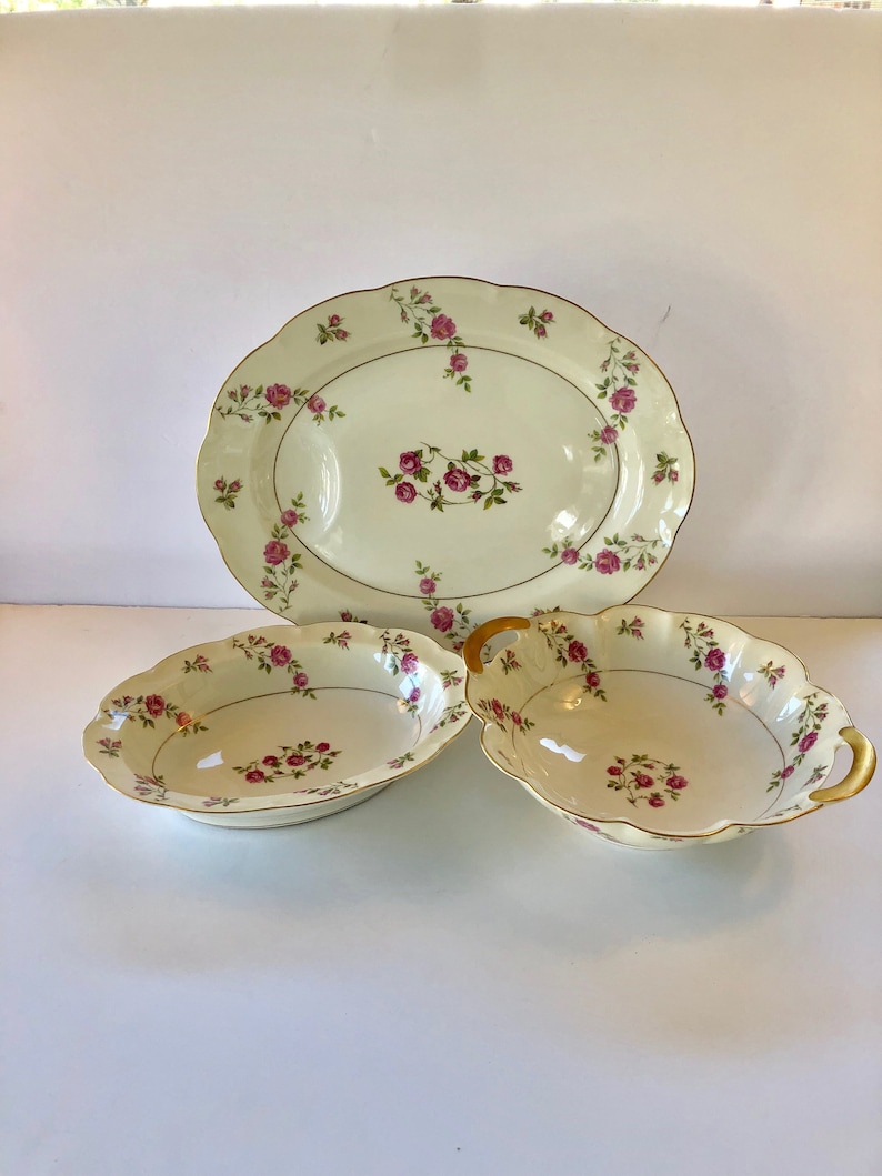 Set of 3 Theodore Haviland New York Delaware Serving Pieces  and