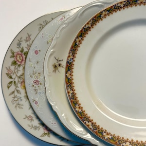Vintage Mismatched China Set of 4 salad plates. 2059