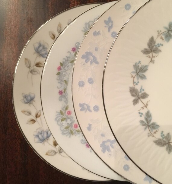 Vintage Mismatched China Wedding Plates / Set of 4 / Cottage Etsy