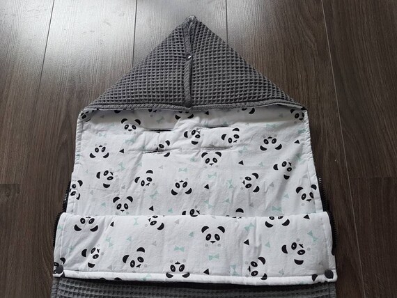 Voetenzak Maxi Cosi Panda Mint Wafelstof Donkergrijs | Etsy Nederland