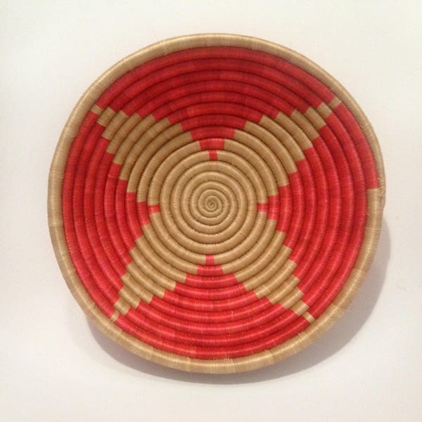 African woven basket / / ethnic wall basket / / handcrafted Cup with colored patterns