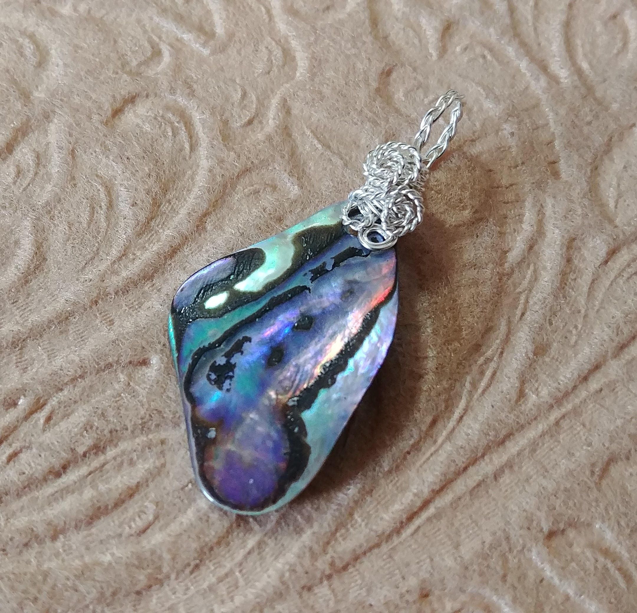 Iridescent Rainbow Shell Pendant Etsy