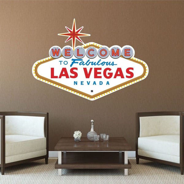 Las Vegas Sign etiqueta de la pared decoración Nevada América EE. UU. Insignia calcomanía arte gráfico 5 tamaños