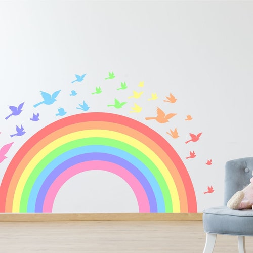PASTEL RAINBOW Wall Sticker Decal Etsy