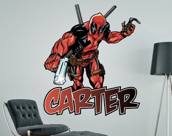 n89 Deadpool Karate Kick Wall Decal Mural Dead Pool Sticker Poster Wall Vinyl n89 Deadpool Karate Kick Wall Decal Mural Dead Pool Sticker Poster Wall Vinyl