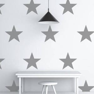 GREY STARS Wall Stickers Art Kit decal graphic nursery kitchen cute two size options