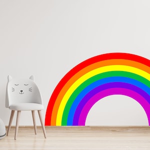 RAINBOW WALL STICKER stickers nursery decor decal classic rainbows art mural baby colourful bright