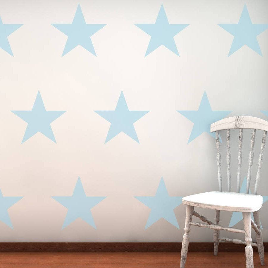 BABY BLUE STARS Wall Stickers Art Kit decal graphic nursery decor cute two size options