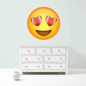 EMOJI HEART EYES Giant Wall Art Sticker Kit decal mural graphic emoticon girls boys bedroom
