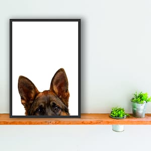 Elzasser Duitse herder hond print poster kunst aan de muur cadeau aanwezig peeper 1