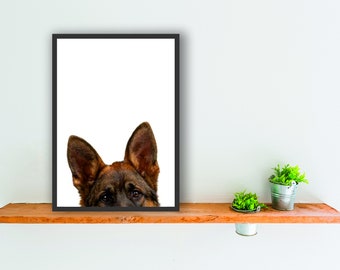Alsatian German Shepherd dog print poster wall art gift present peeper 1