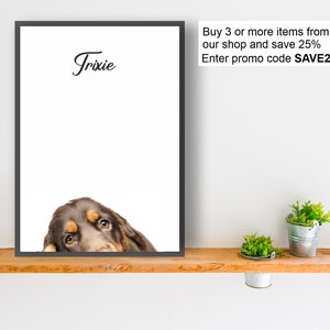 COCKER SPANIEL INGLÉS perro impresión personalizada cartel pared arte mirón regalo presente