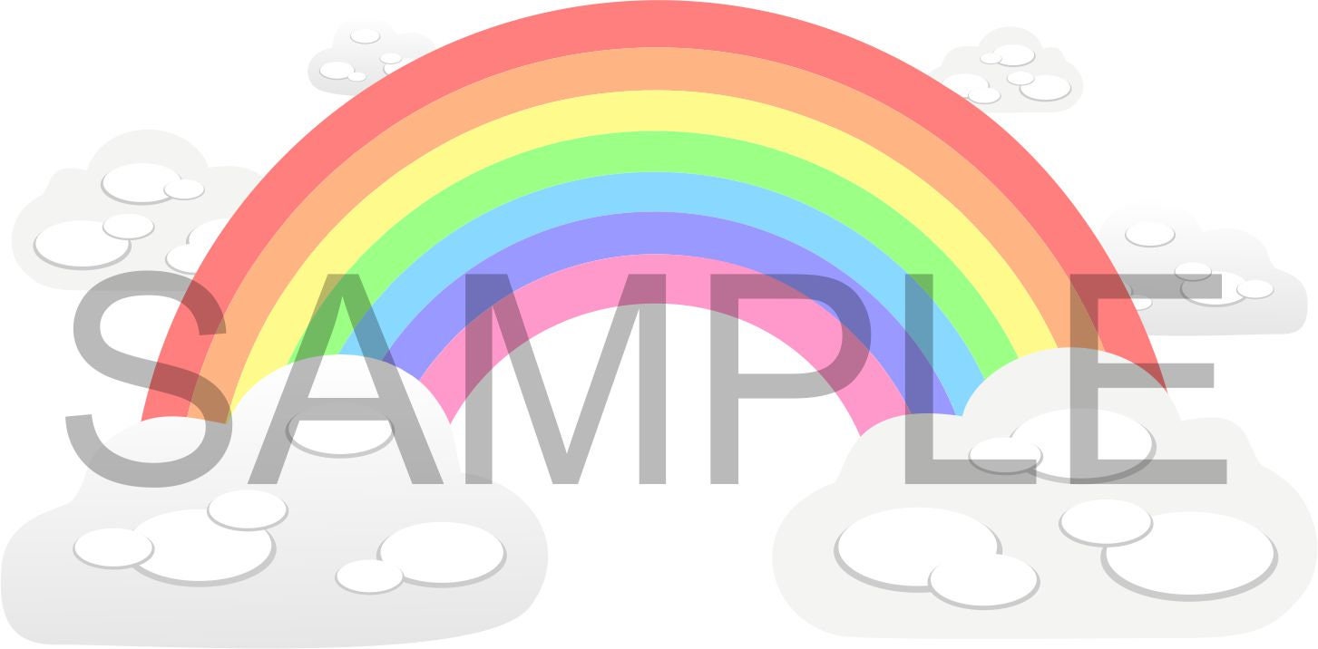 PASTEL RAINBOW & CLOUDS Wall Sticker Decal | Etsy