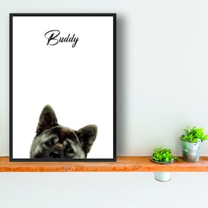 AMERICAN AKITA dog personalised print poster wall art peeper gift present