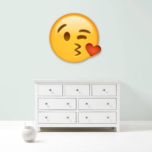EMOJI KISS Giant Wall Art Sticker Kit decal mural graphic emoticon girls bedroom