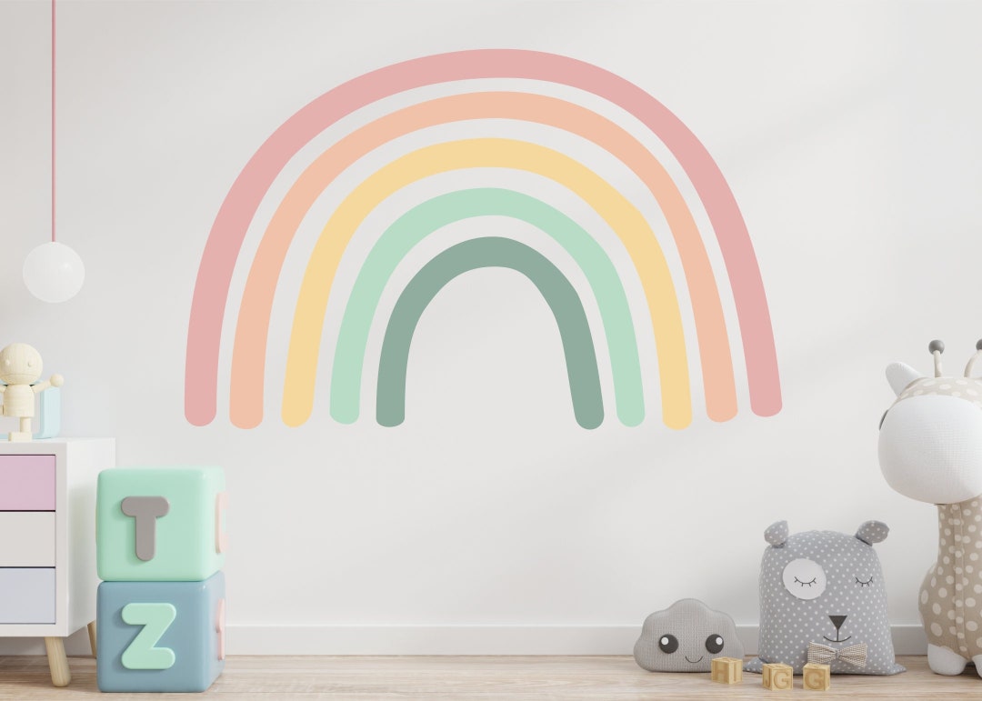 PASTEL BOHO RAINBOW Wall Sticker Nursery Decor Decal Art Etsy