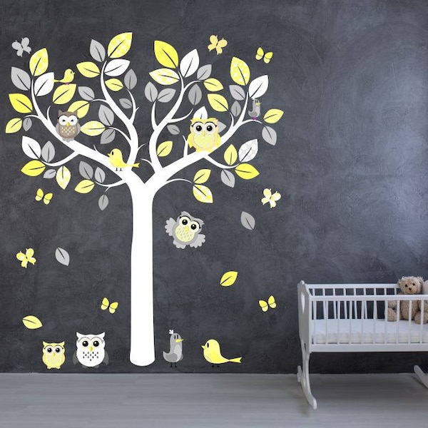 Owl Wall Decal Etsy UK