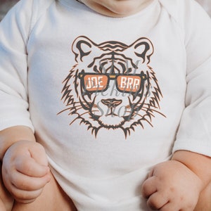 Vintage Style Cincinnati Bengals Baby Bodysuit, Joe Burrow Long Sleeve Baby Bodysuit