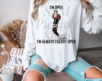 Unisex Ja'Marr Chase långärmad t-shirt, Jag är alltid jävligt öppen t-shirt, Cincinnati Bengals t-shirt, Bengals t-shirt