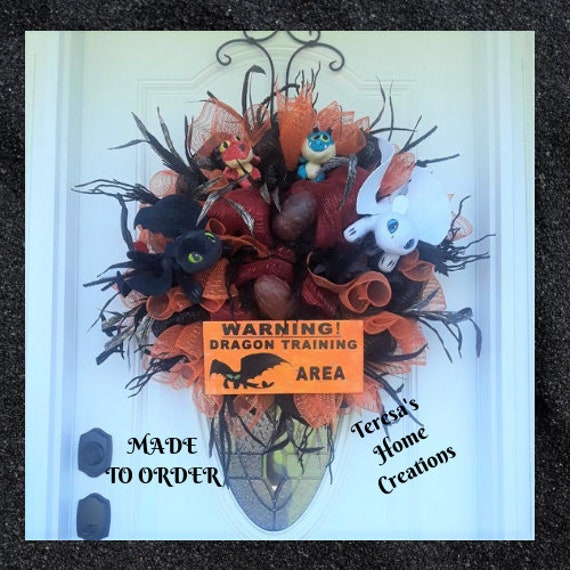 Large Dragon Wreath How To Train Your Dragon Wreath Light Up Wreath Birthday Decor Toothless Wreath Night Fury Wreath Bedroom Decor