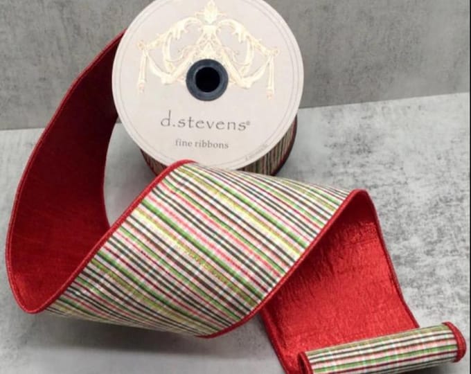 D Stevens 4 Inch Wired Ribbon: Holiday Plaid, Red and Green, 10 Yards ...