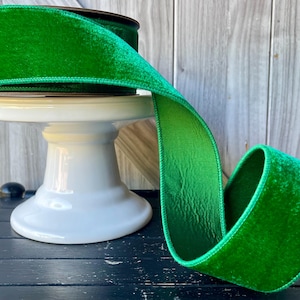 d Stevens, 10 yards, 2.5 Inch Wired Ribbon, Green Velvet Ribbon, Emerald Ribbon, Velvet Ribbon, Luxury Ribbon, Holiday Ribbon, Wreath Ribbon