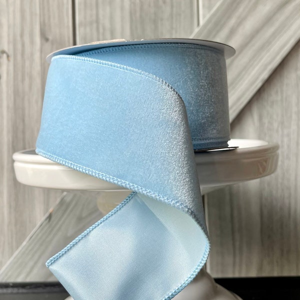 Blue Wired Ribbon Etsy