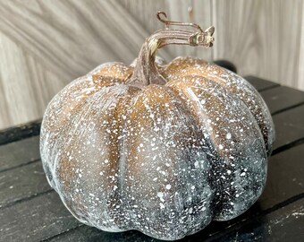 6" Faux Pumpkin, Pumpkin Décor, Faux Pumpkin, Fall Faux Pumpkin, Fake Brown Pumpkin, whitewash pumpkin, Autumn Pumpkin, Fall Brown Pumpkin