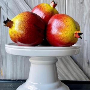 SET of 3, 4&quot; Pomegranate, Red Faux Pomegranate, Ombre Pomegranate, Faux Red Fruit, Faux Food Prop, Faux Pomegranate, Fruit Home Decor