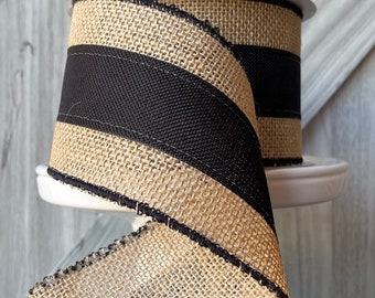 4 inch wired burlap ribbon