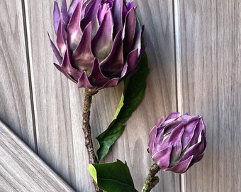 20" Artichoke, Faux Artichoke Spray, Dual Artichoke Spray, Purple Artichoke, Artichoke Bowl Decor, Faux Fuchsia Artichoke, Veggie Photo Prop