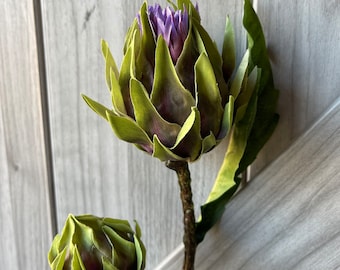 20" Artichoke, Faux Artichoke Spray, Dual Artichoke Spray, Green Artichoke, Artichoke Bowl Decor, Faux Artichoke, Veggie Photo Prop