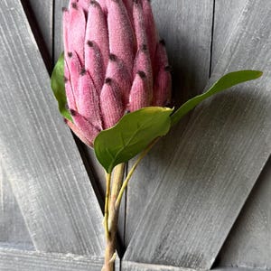 6&quot; King Protea, Hot Pink Protea, Fuschia Protea, Wreath Flower, Faux Protea Stem, Faux Protea Flower, Wedding Flowers, Floral Photo Prop