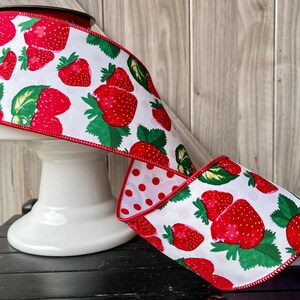 Strawberry Ribbon 4 Rolls 20 Yards Sunflower Ribbon Wired