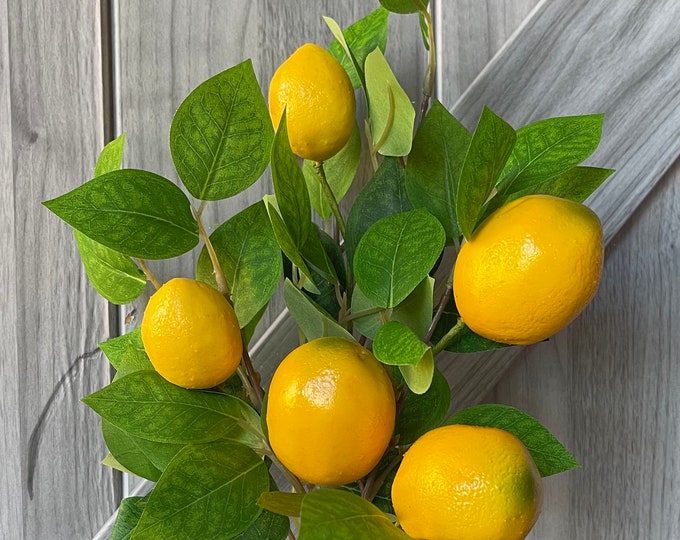 15 Lemon Spray, Lemon Spray, Faux Lemon Spray, Faux Lemon Bush, Yellow