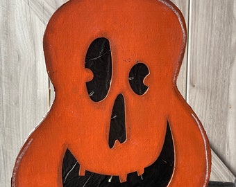 16" Jack O Lantern, LED Carved Pumpkin, Pumpkin Home Décor, Halloween Pumpkin, led Orange Pumpkin, Pear Jack o Lantern, Gourd Jack o Lantern