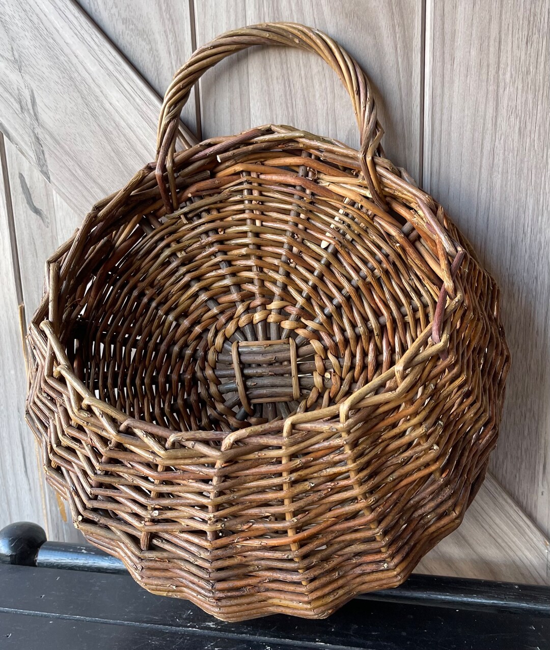 Willow Wall Basket, Wall Basket, Wall Planter Basket, Willow Braided