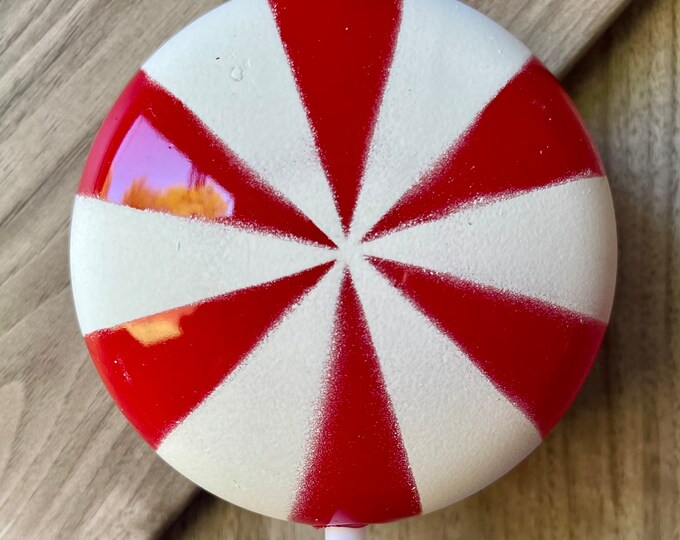 8 Red Ornament, Candy Ornament, Flat Ball Ornament, Holiday Ornament