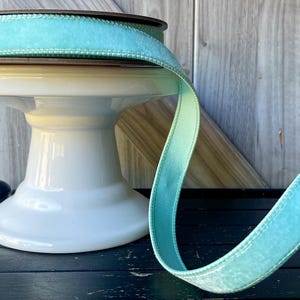 d Stevens, 10 yards, 1 Inch Wired Ribbon, Ocean Velvet Ribbon, Blue Ribbon, Velvet Ribbon, Designer Ribbon, Luxury Ribbon, Aqua Blue Ribbon