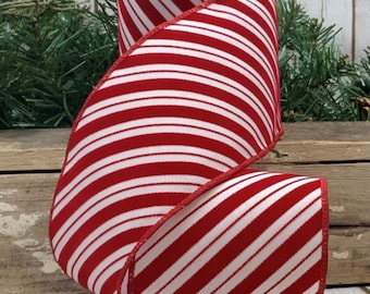d Stevens, 10 yards, 4 Inch Wired Ribbon, Candy Stripe Ribbon, Red Ribbon, Peppermint Ribbon, Stripe Ribbon, Holiday Ribbon, Luxury Ribbon