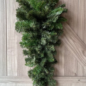 24" Evergreen Swag, Green Swag, Swag Evergreen, Teardrop Swag, Pine Teardrop Swag, Artificial Swag, Fake Evergreen Swag, Faux Pine Swag