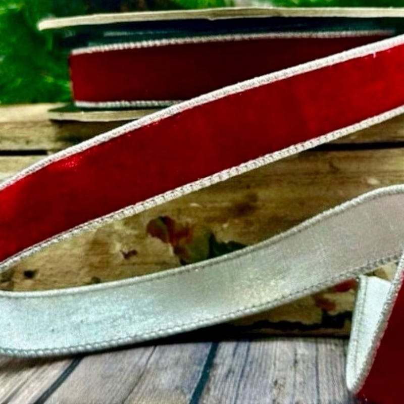 Wired Red Silver Ribbon - Etsy