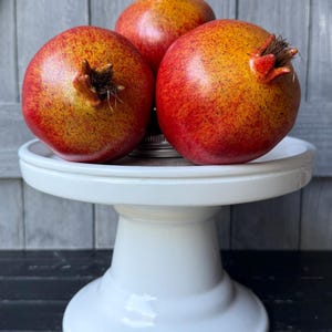 SET of 3, 5&quot; Pomegranate, Red Faux Pomegranate, Red Pomegranate, Faux Red Fruit, Faux Food Prop, Faux Pomegranate, Fruit Home Decor
