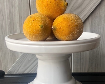 3" Beaded Faux Lemons, SET OF 3, Kitchen Decor Ornament, Fruit Photo Prop, 3" Long