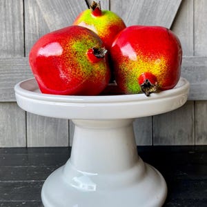 SET of 3, 4&quot; Pomegranate, Red Faux Pomegranate, Ombre Pomegranate, Faux Red Fruit, Faux Food Prop, Faux Pomegranate, Fruit Home Decor