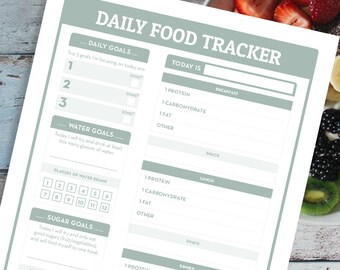 daily food diary etsy