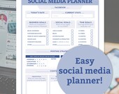 Social Media Planner | Marketing Planner | Monthly Planner, blog planner, business planner, social media, social media tracker, goal tracker